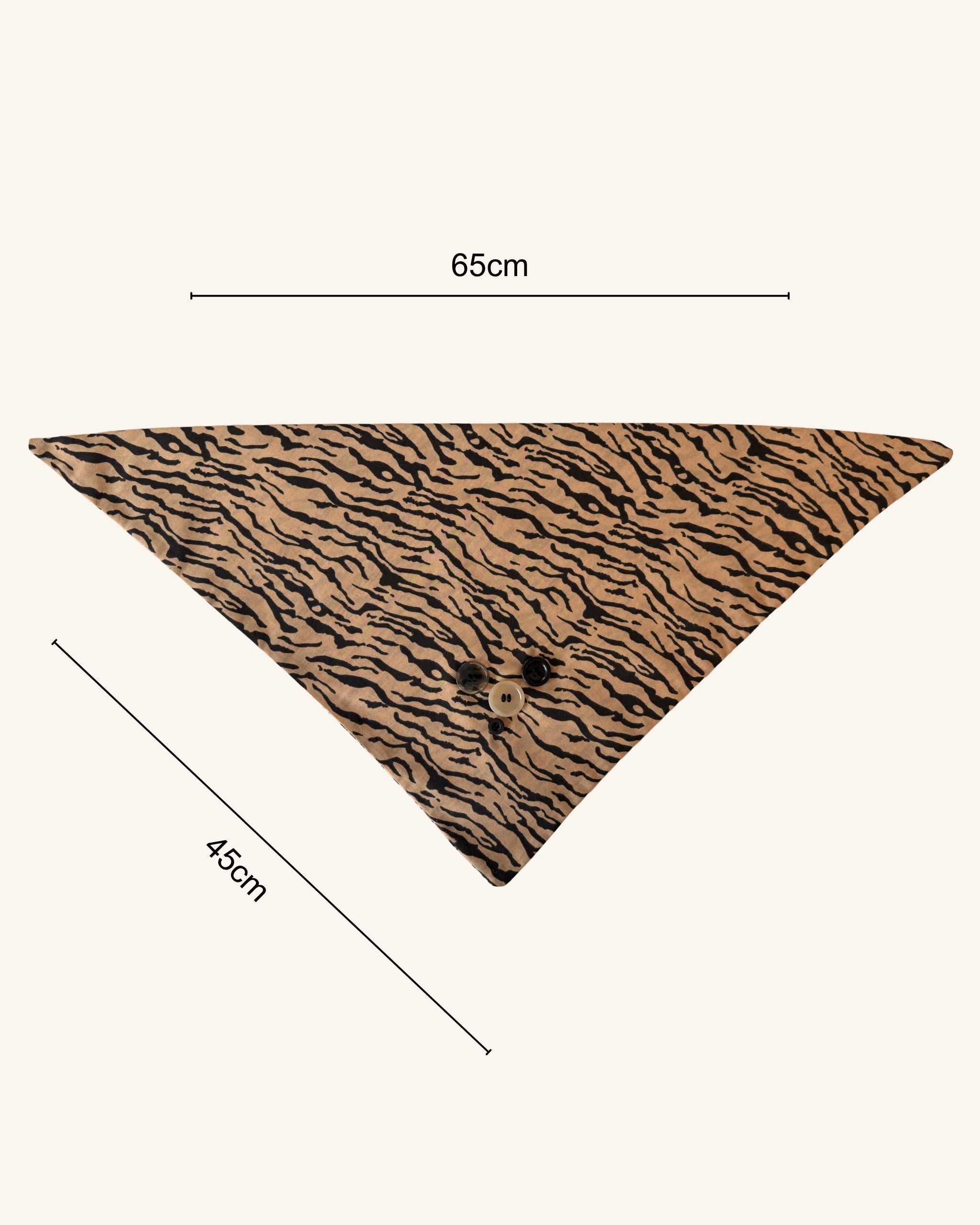 Tiger Prowl Dog Bandana — size view | Hector's Threads
