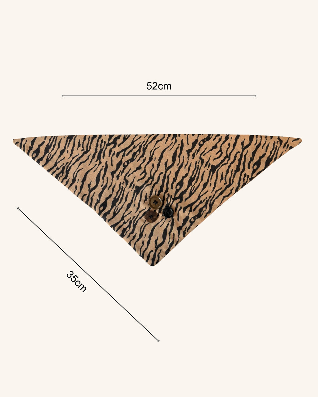 Tiger Stripe Dog Bandana — size view | Hector's Threads